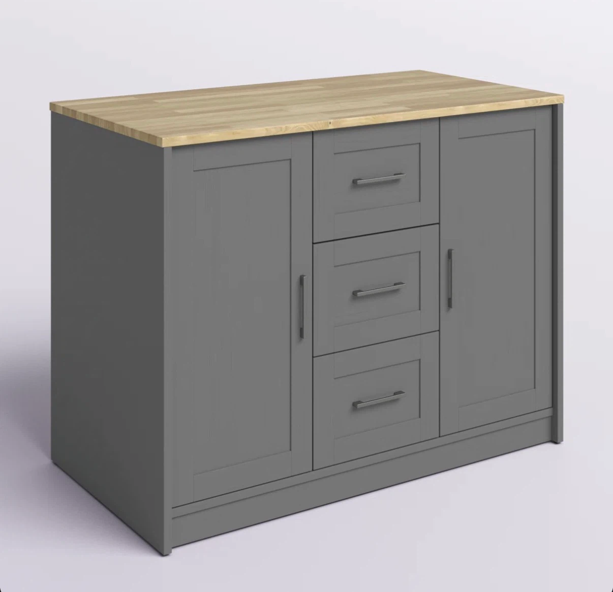 Manufactured wood kitchen island with storage (unboxed) - photo 3