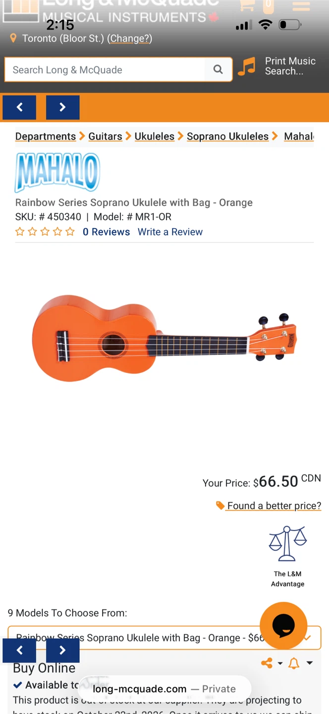 Mahalo Rainbow Series Soprano Ukulele with Bag - Orange - photo 2