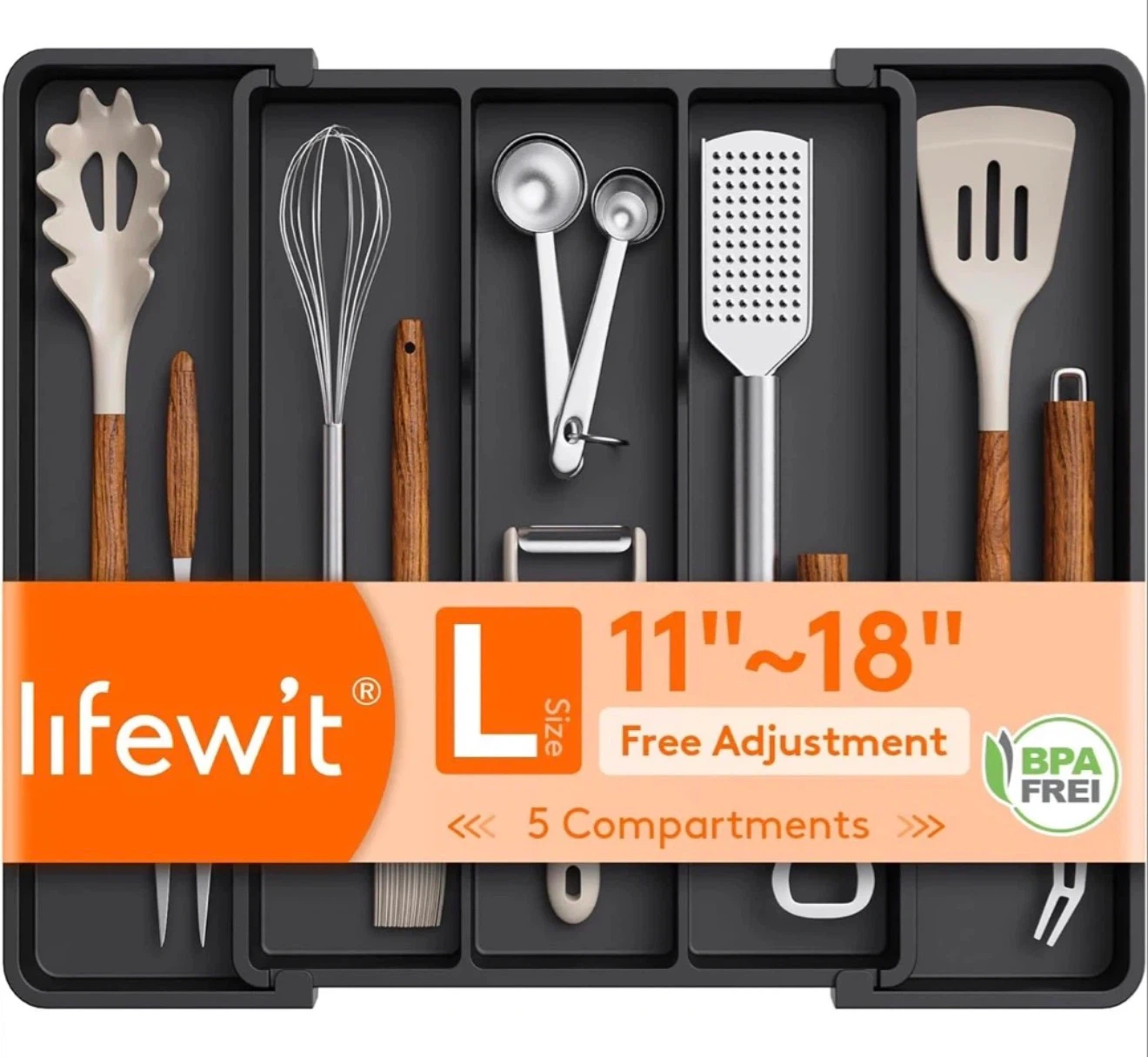 Lifewit Adjustable Drawer Organizer Tray - photo 3