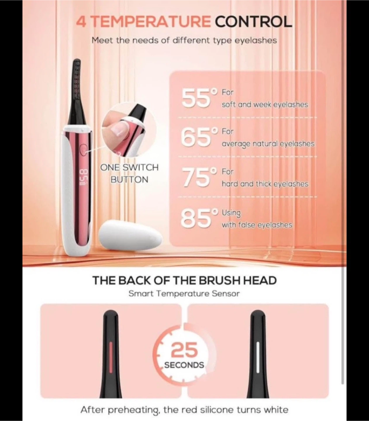 Heated Eyelash Curler with Digital Display - photo 2