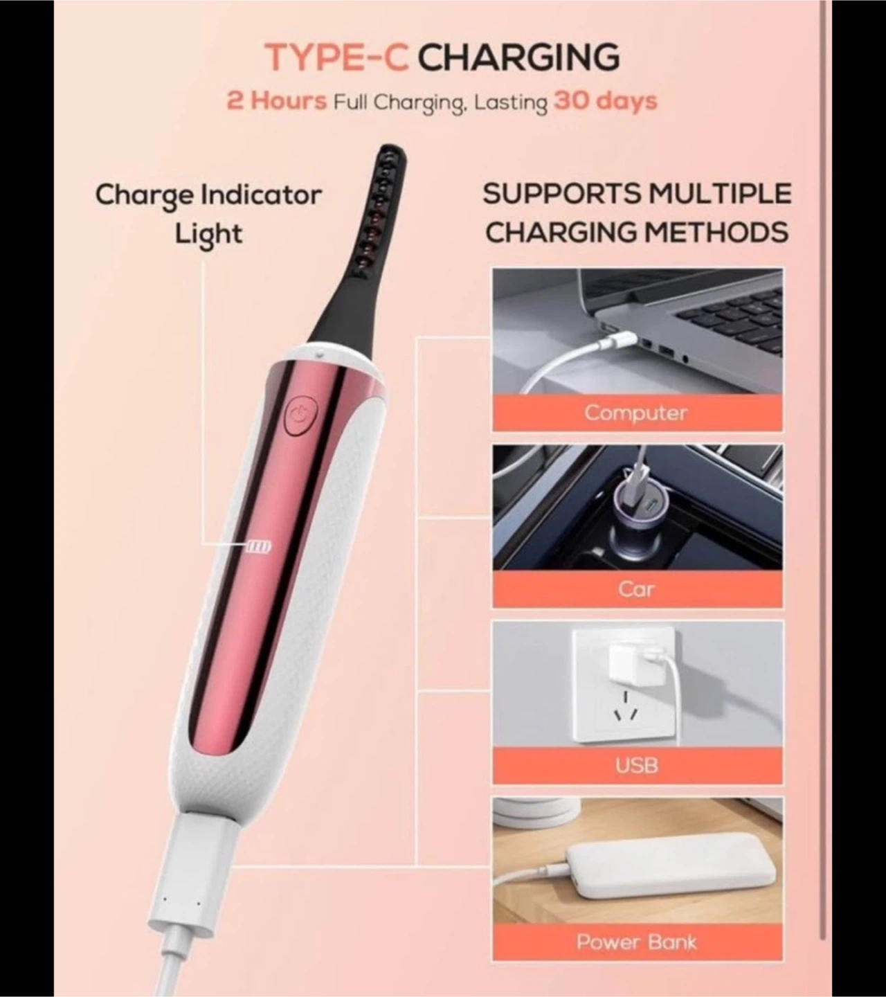 Heated Eyelash Curler with Digital Display - photo 3