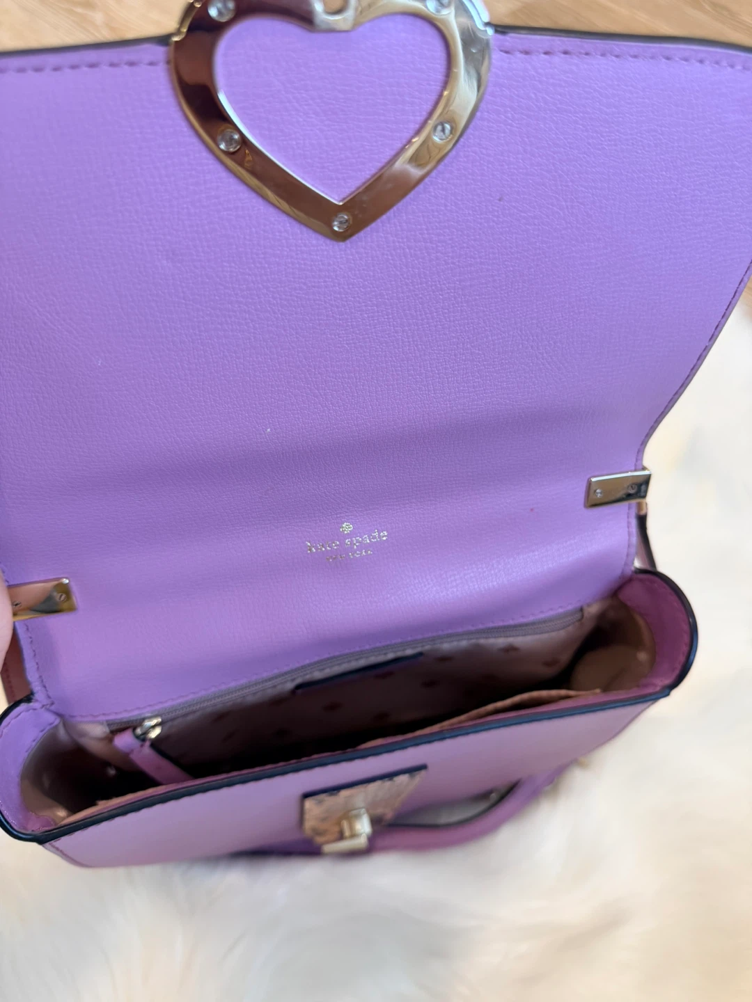 Kate Spade Purple and Snake Print Flap Shoulder Bag - photo 5