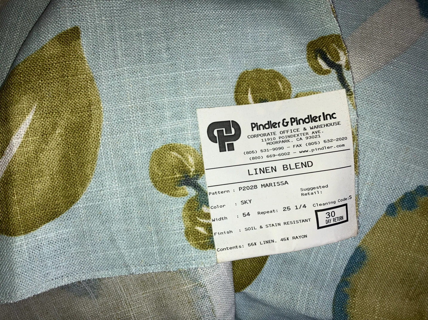 Pindler Linen Blend Fabric-66 x 66 cm (price of each, has 4) - photo 2