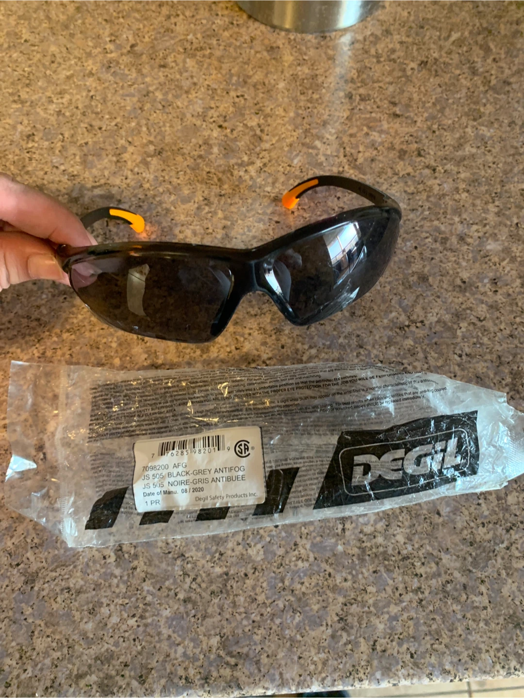 Degil JS 505 Black-Grey Antifog Safety Glasses