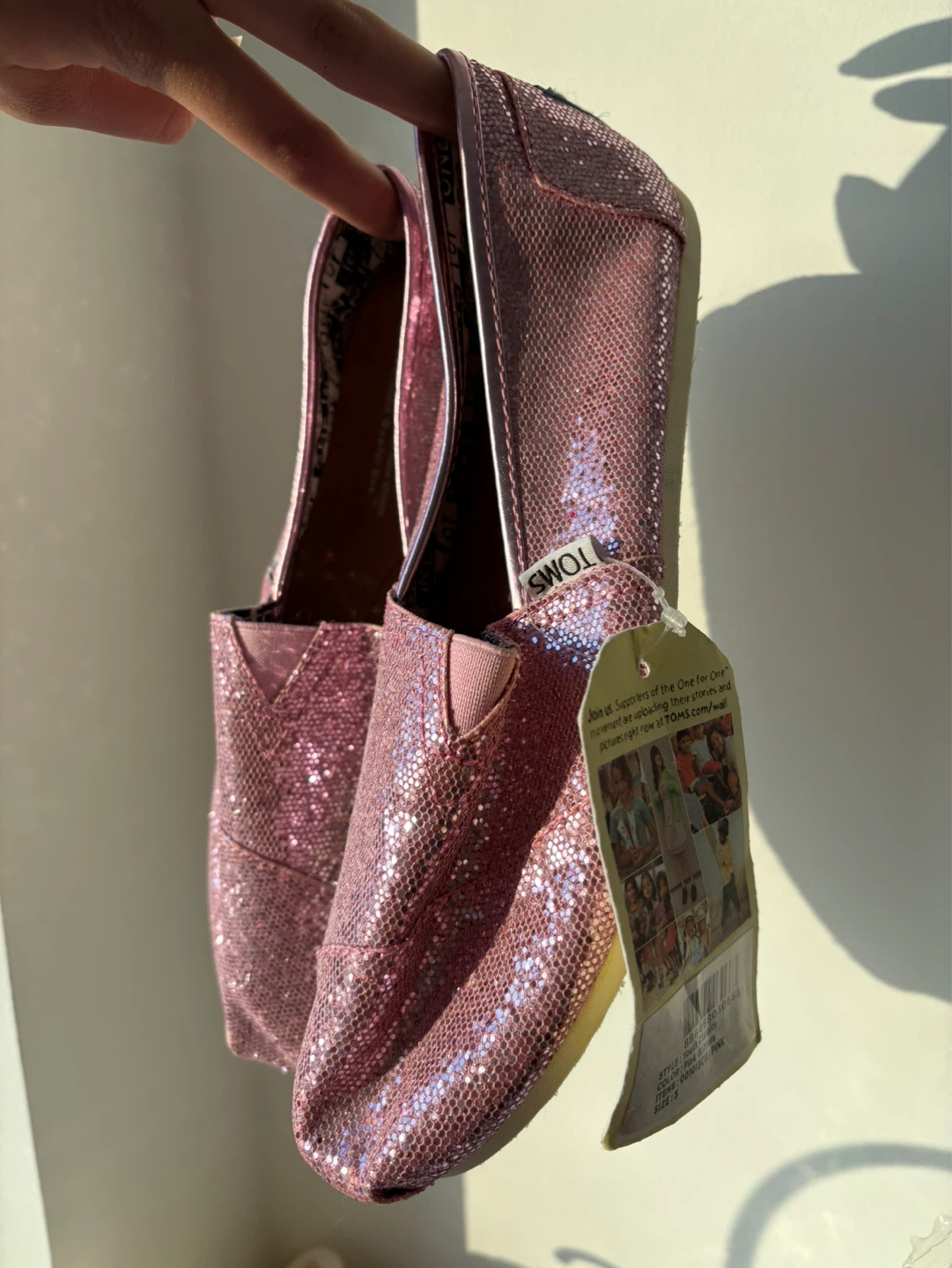 Pink Glitter Toms