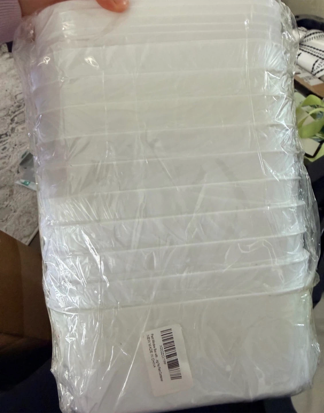 White Rectangular Storage Containers for plant  Set of 10