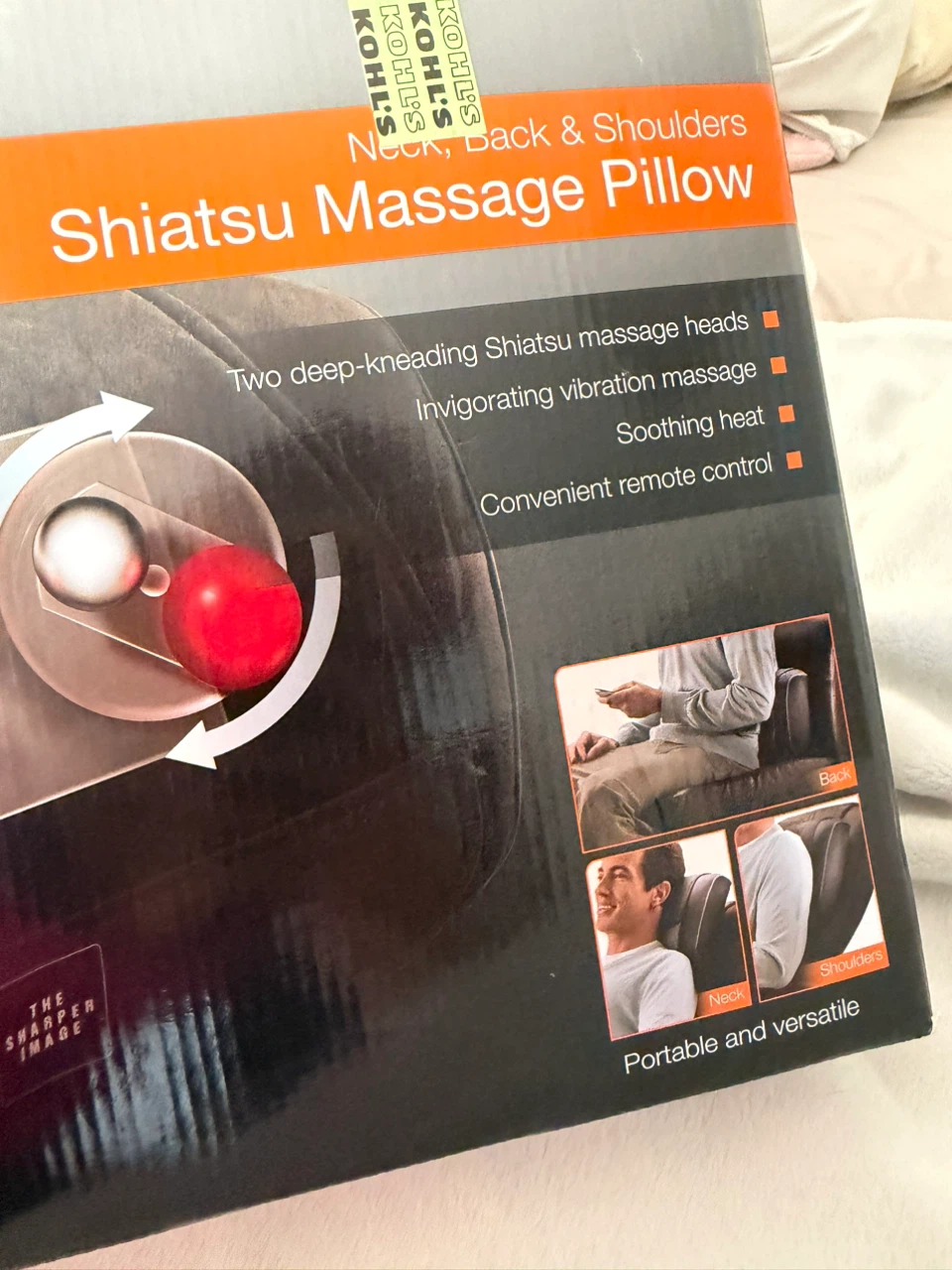 The Sharper Image Shiatsu Massage Pillow for Neck & Shoulders - photo 2