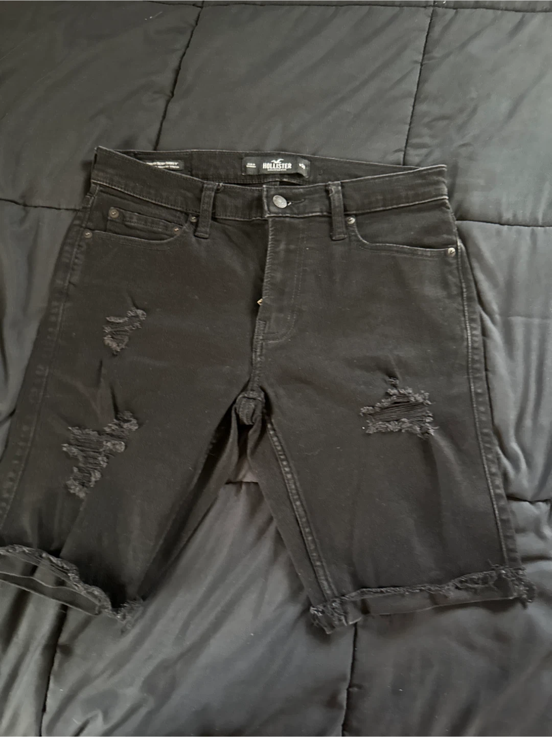 Hollister Black Skinny Denim Shorts men’s