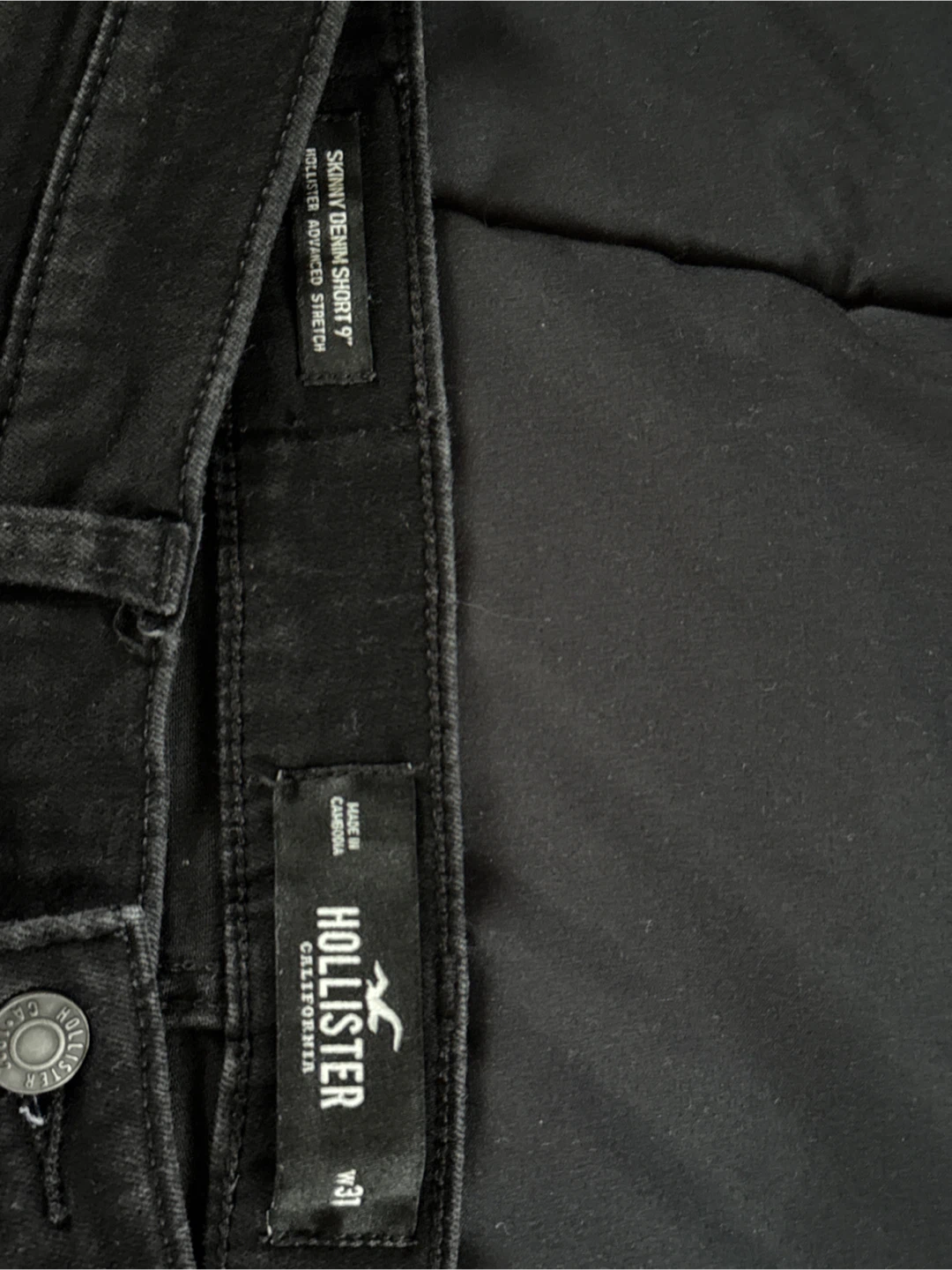 Hollister Black Skinny Denim Shorts men’s - photo 2