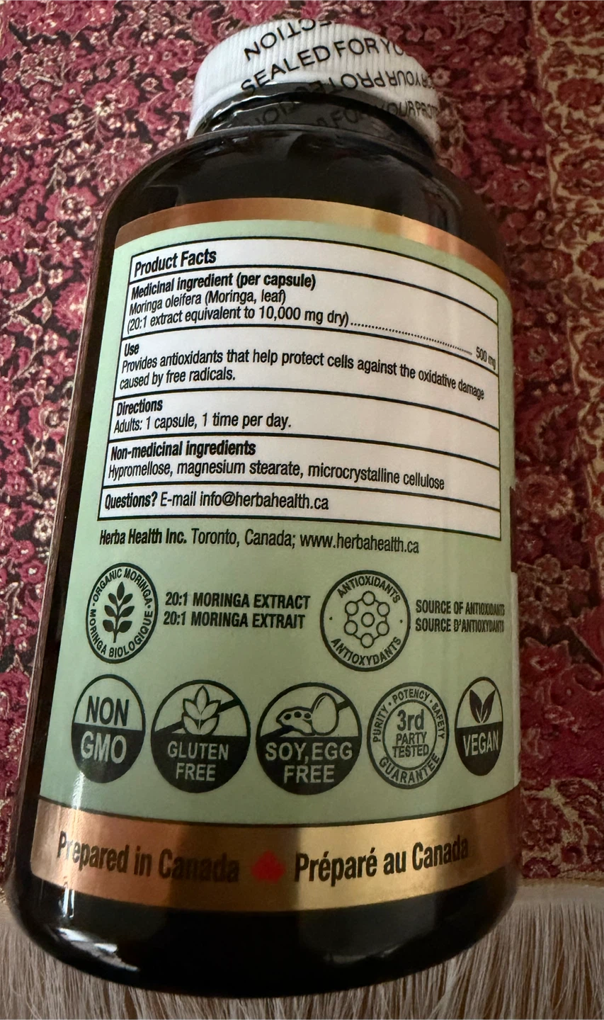 Herba Organic Moringa 20X Extra Strength Extract Capsules - photo 2