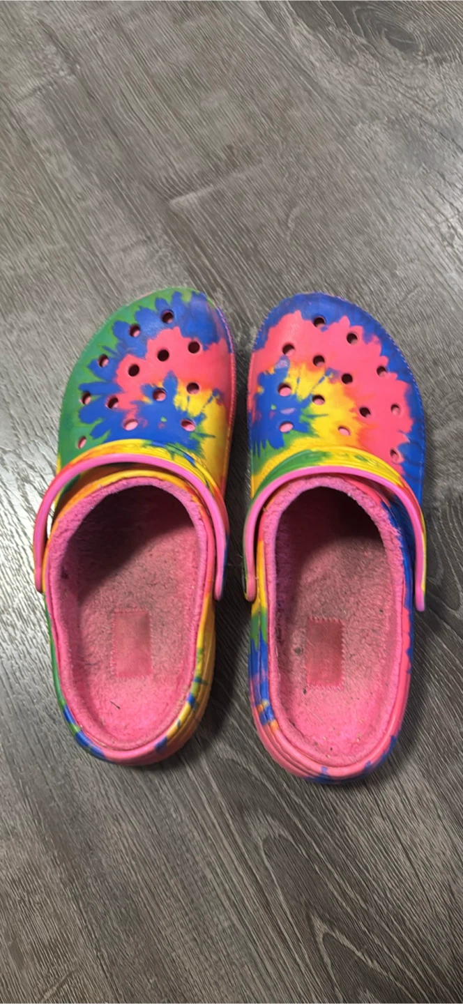 Crocs Lined Clogs Tie-Dye Print Size Men's 10 / women's 12