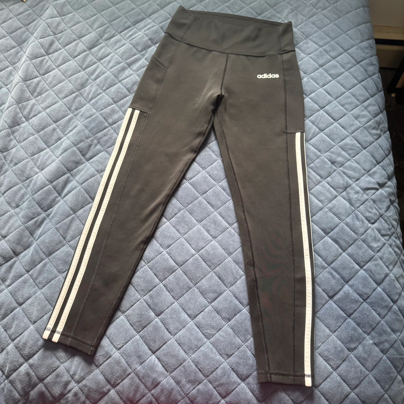 Adidas Climalite Black Running Leggings with Pockets Medium
