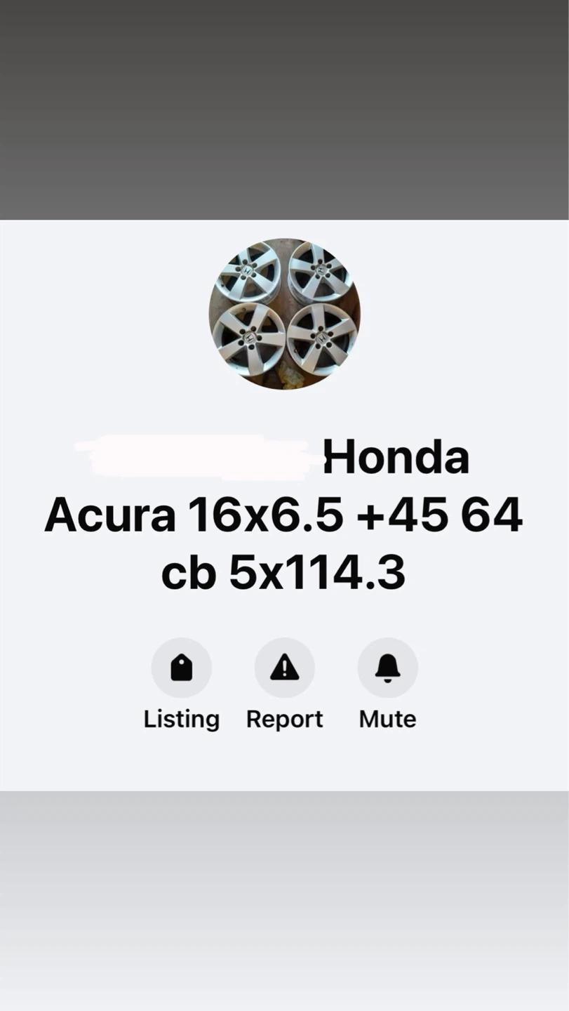 Honda Acura Alloy Wheels 16x6.5 +45 5x114.3 - photo 3