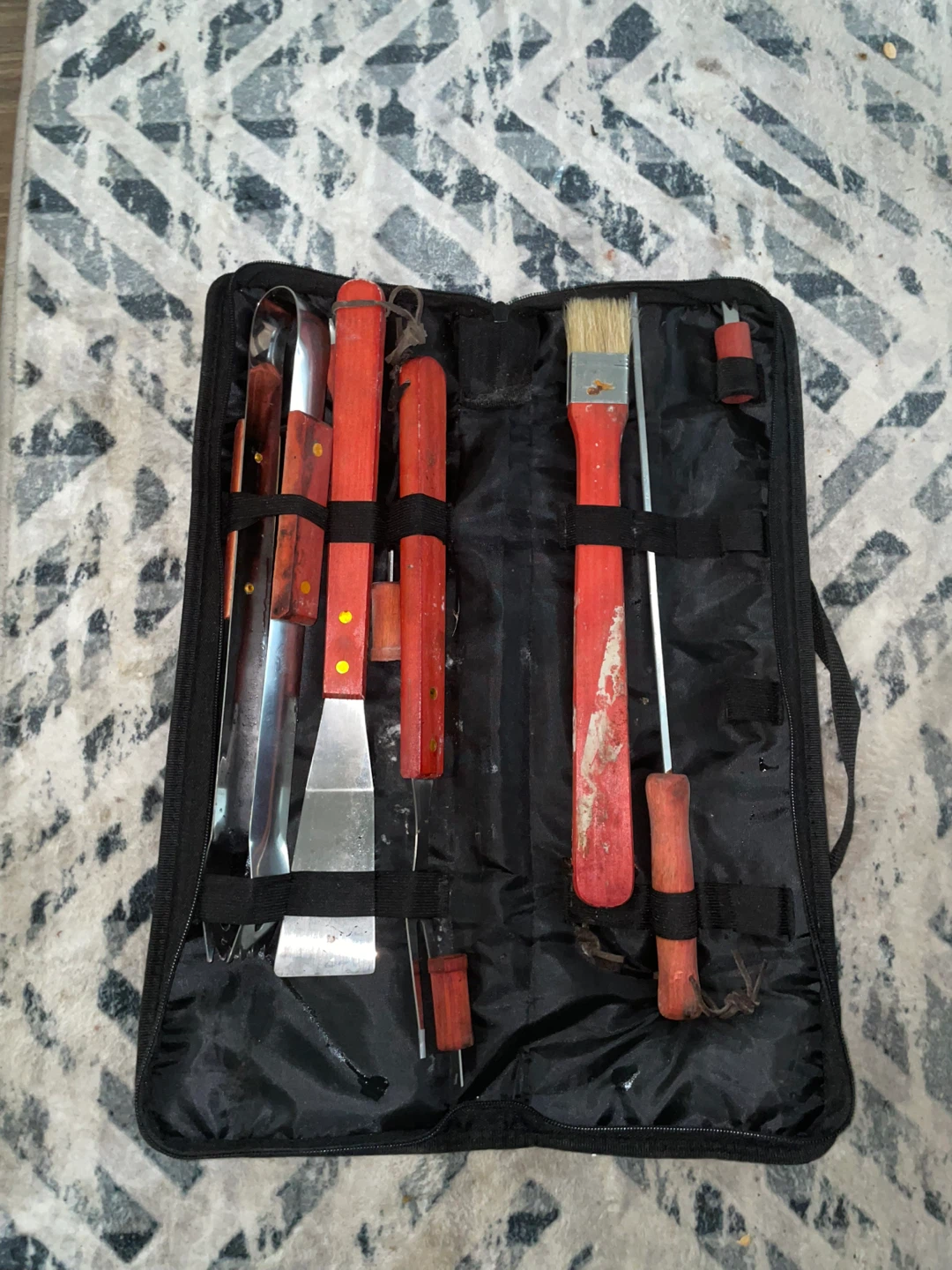 BBQ Grill Tool Set with Wooden Handles