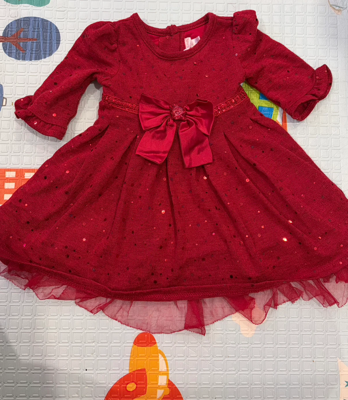 Girls Red Sequin Dress