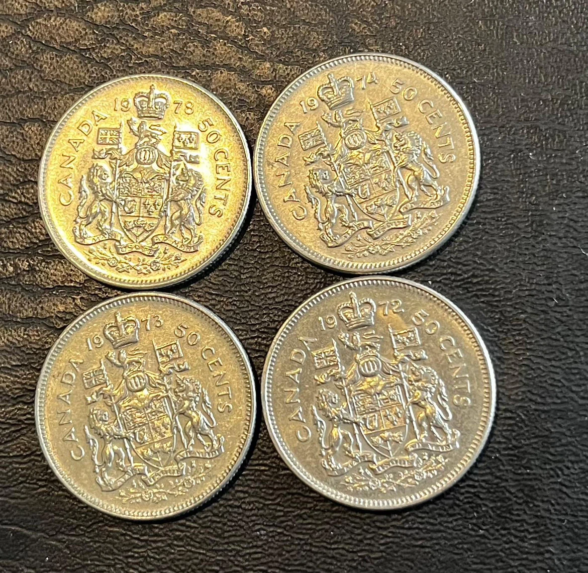 Threes dollar each coin Four Canadian 50 Cent Coins - photo 3