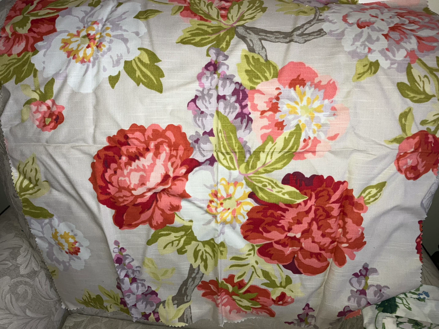 Floral 100% Cotton Fabric with Duragard Finish-66 x 66 cm