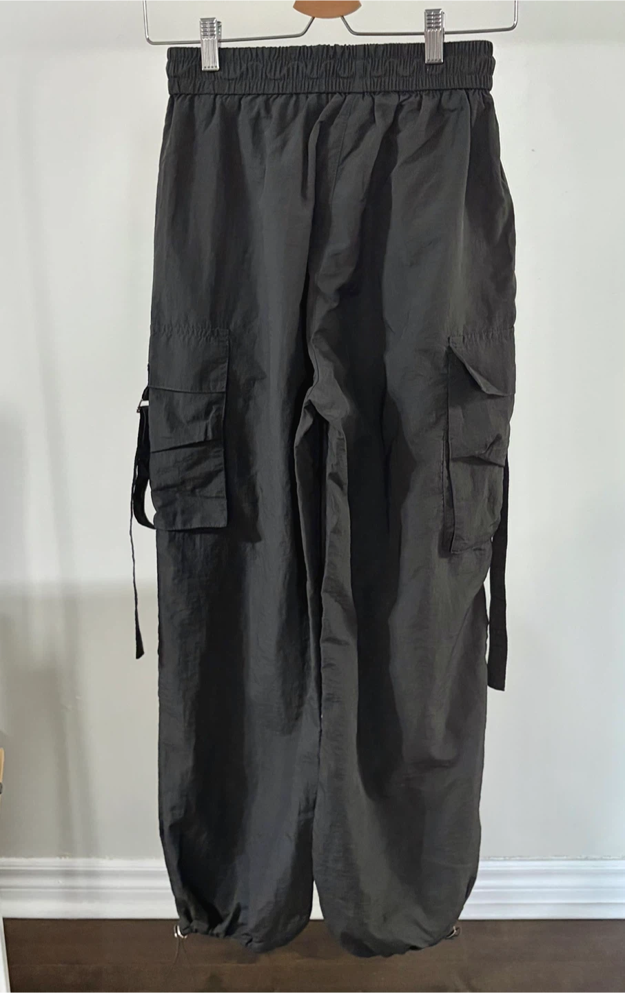 Charcoal Grey Parachute Cargo Pants - photo 2