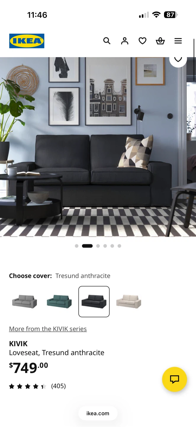 IKEA KIVIK Loveseat - Tresund anthracite