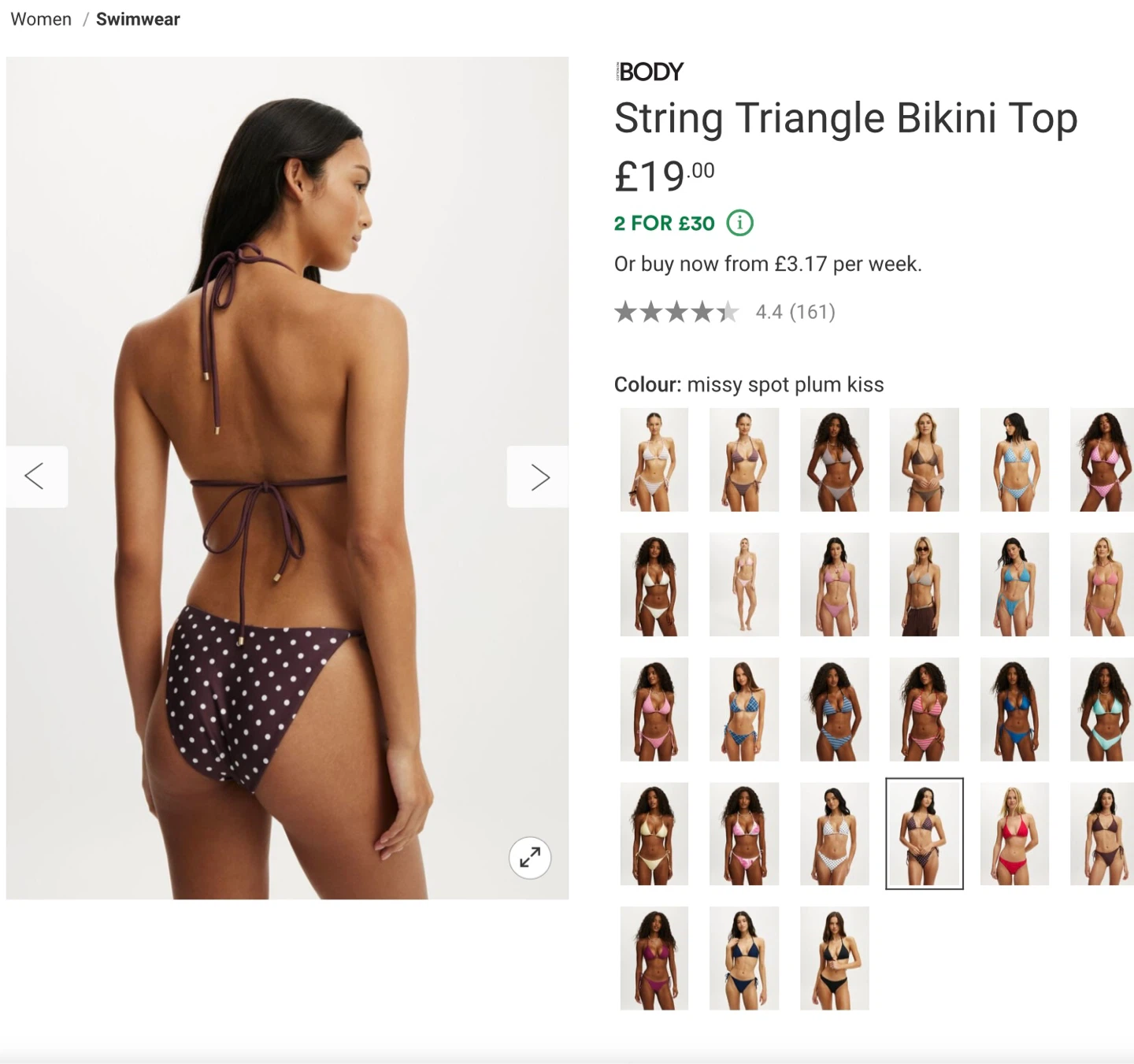 New flattering polka dot String Triangle Bikini - M - photo 3