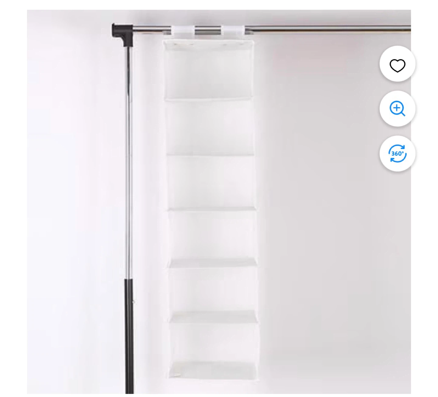 White 6-Shelf Hanging Closet Organizer - photo 2