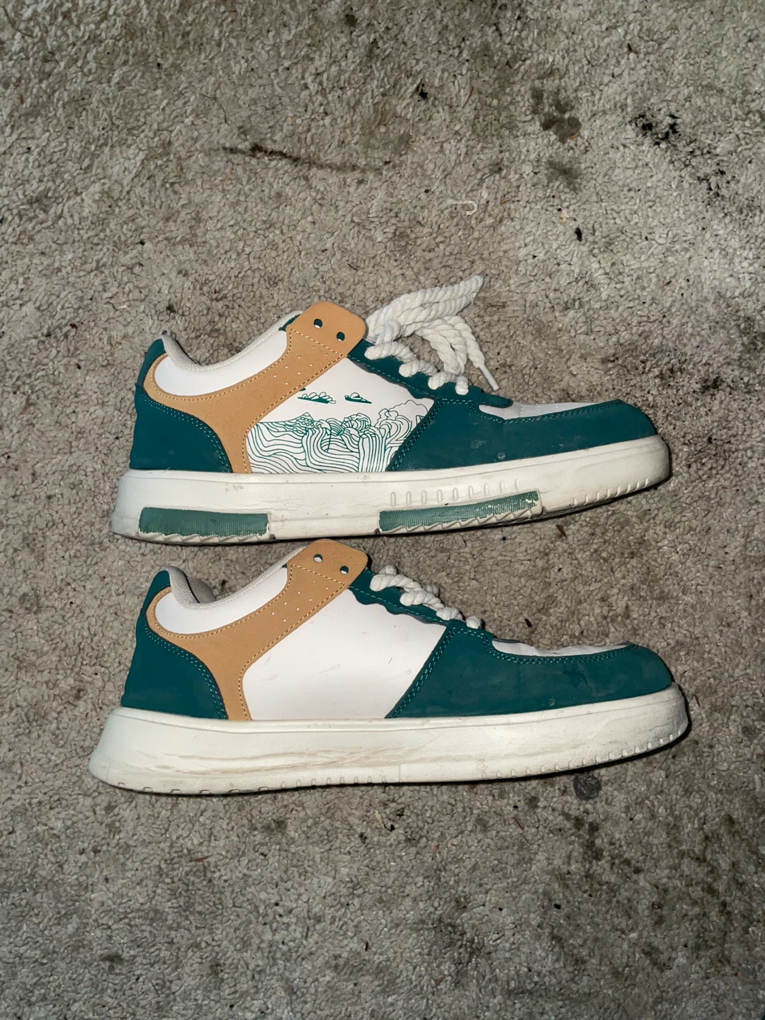 Green and White Sneakers Size 43