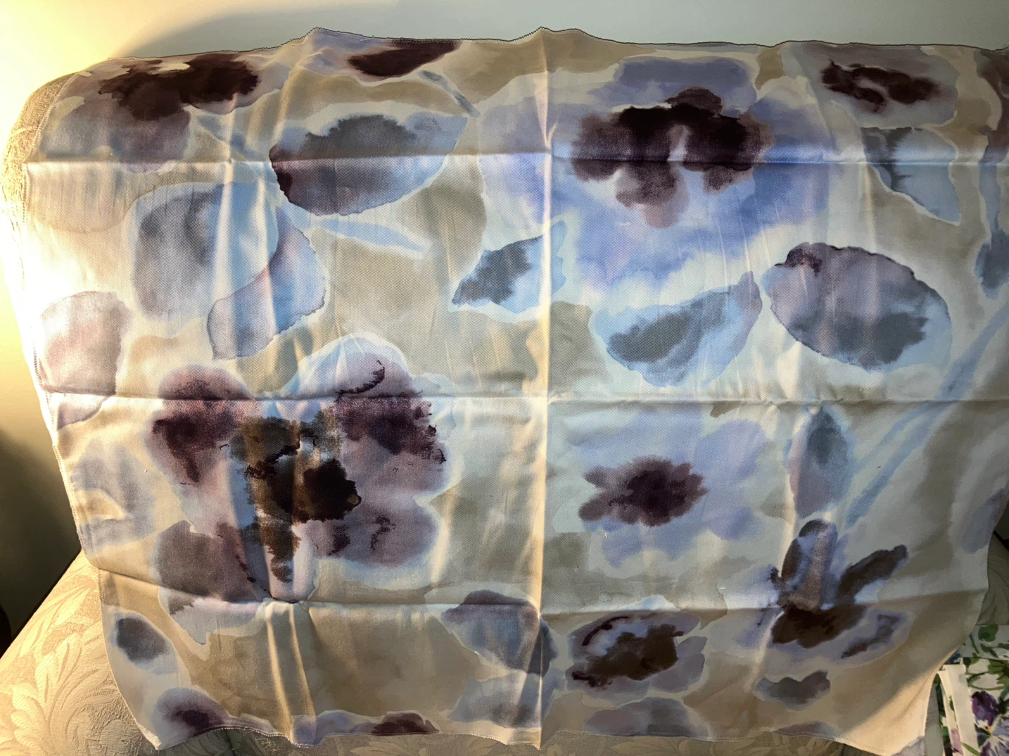 Floral Watercolor Print Fabric Remnant-69 x 61 cm - photo 2
