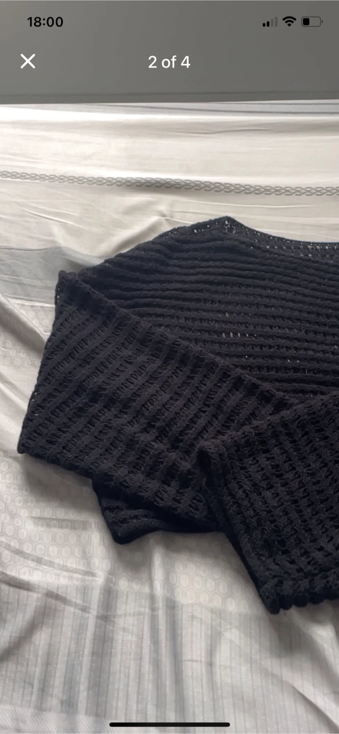 Black Cropped Knit Sweater - photo 2