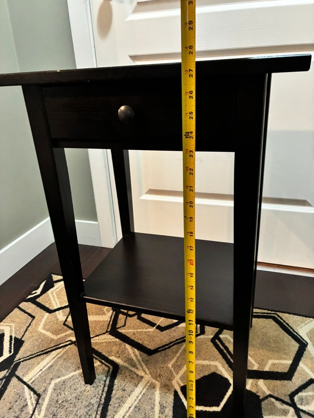 Black Accent Table with Drawer