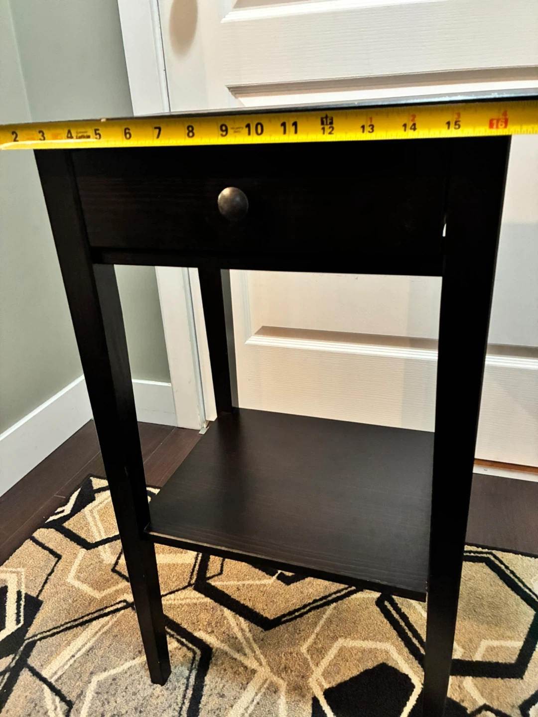 Black Accent Table with Drawer - photo 2