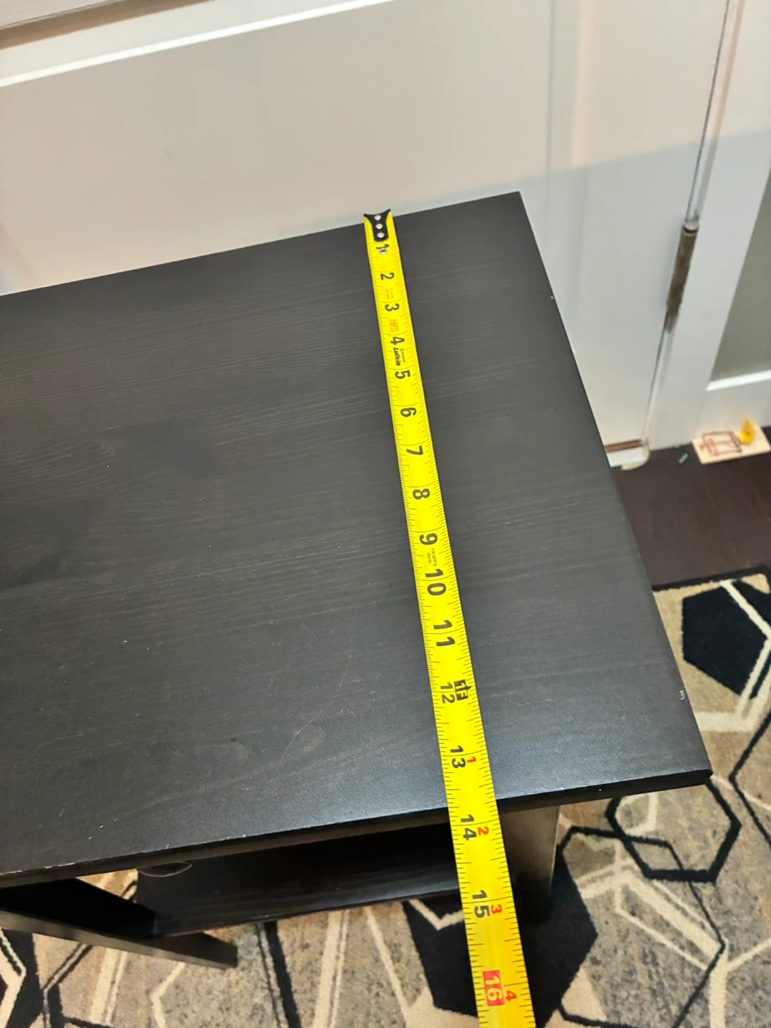 Black Accent Table with Drawer - photo 3
