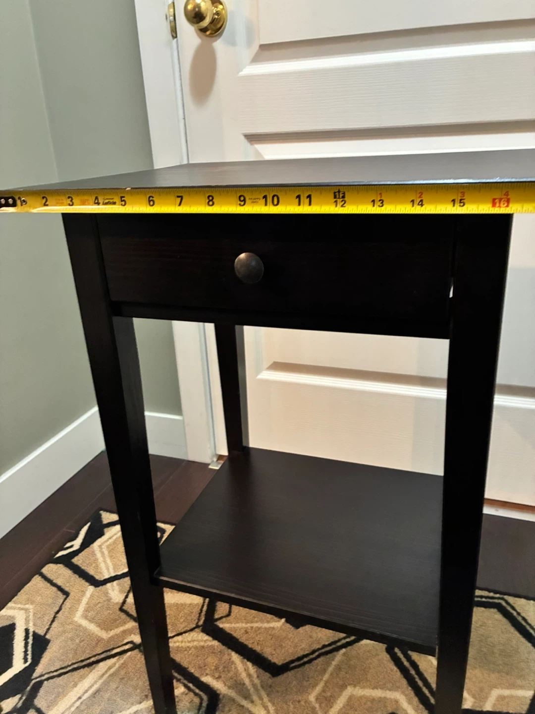 Black Accent Table with Drawer - photo 4