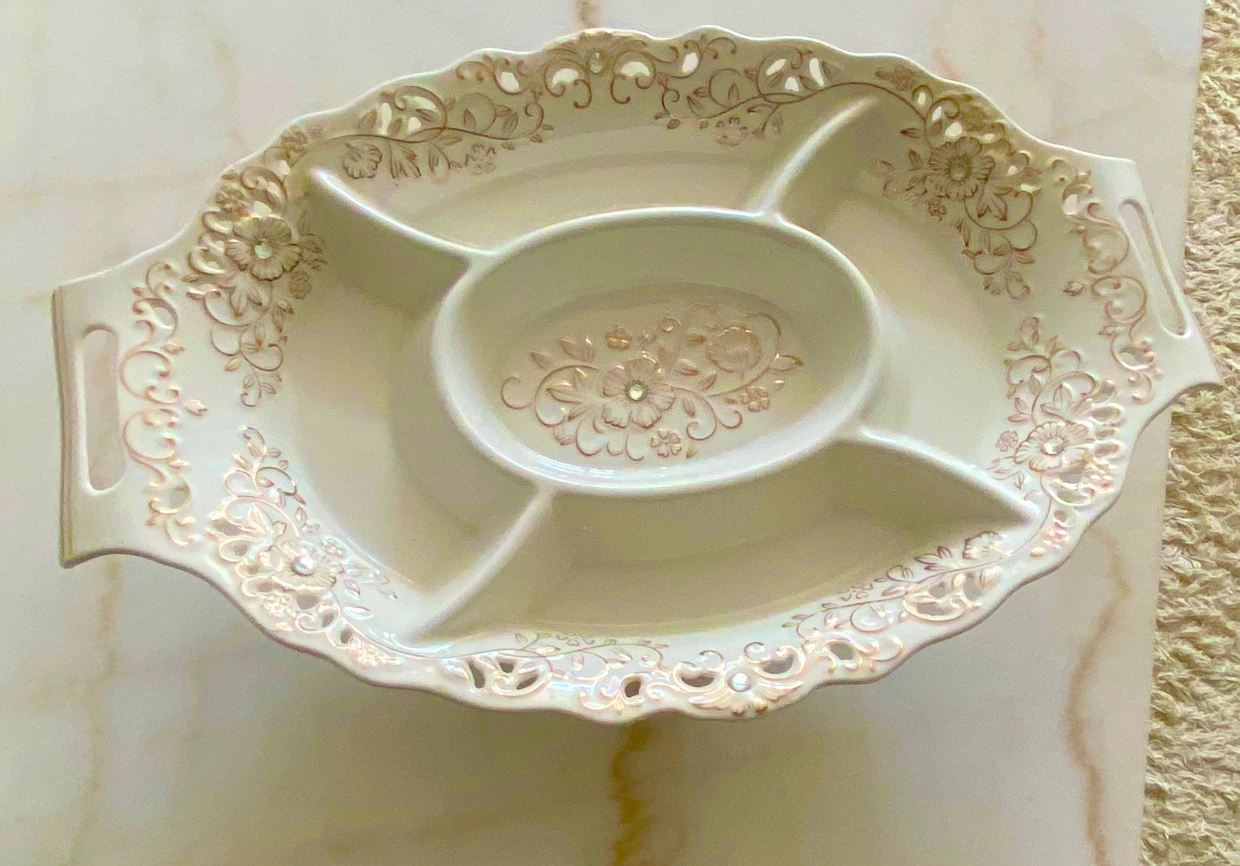 Vintage Serving Platter with 5 Compartments