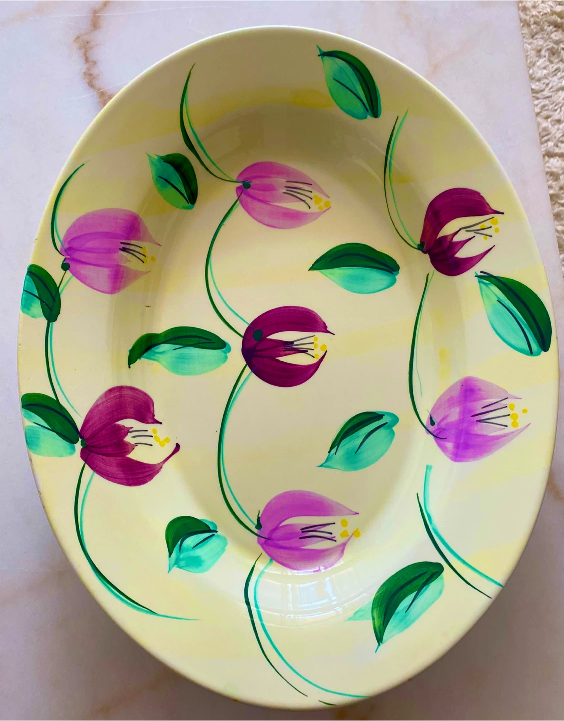 Antique Floral  plate dish