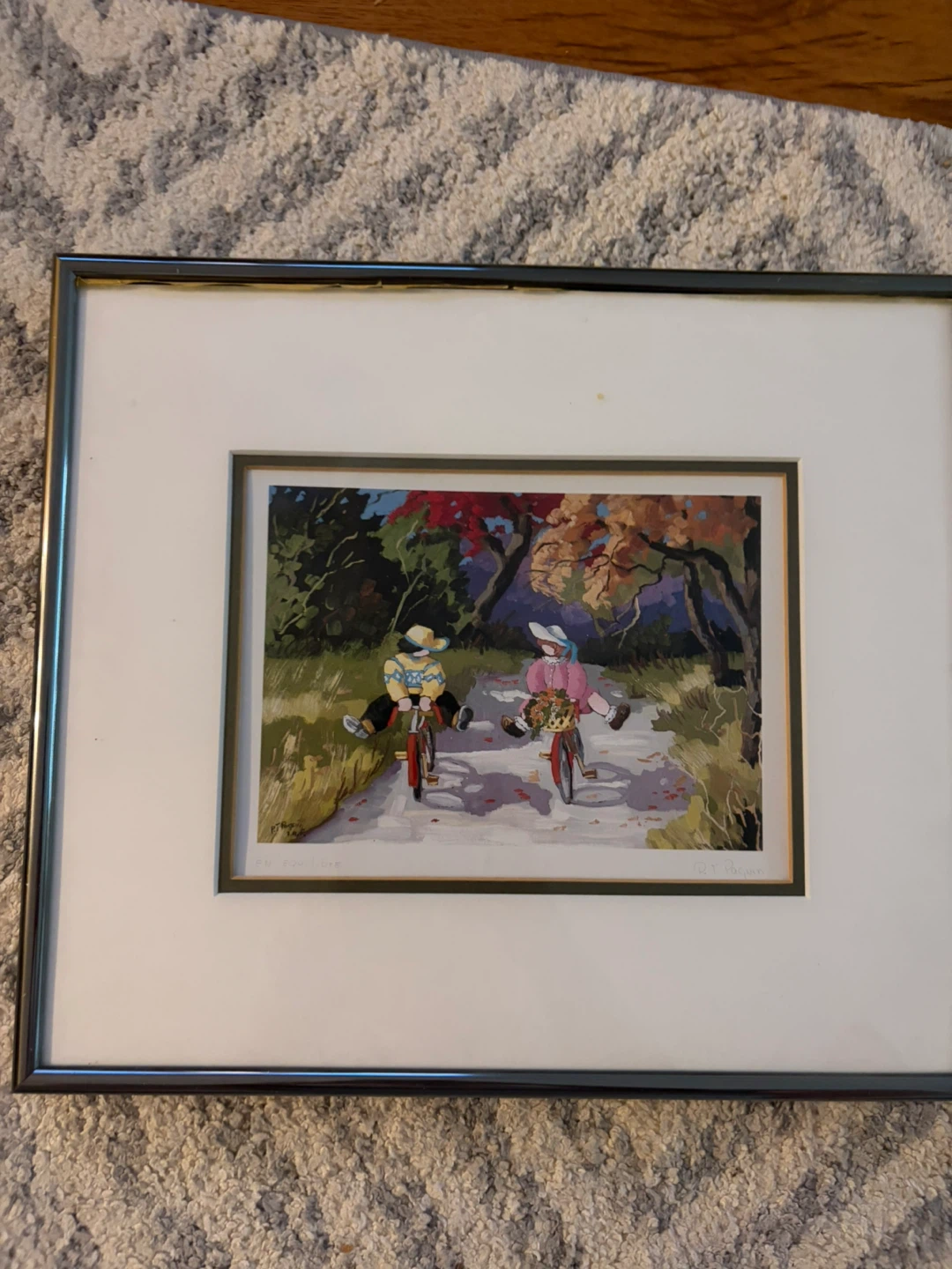Pauline T. Paquin Art Card - Two Kids on Bikes