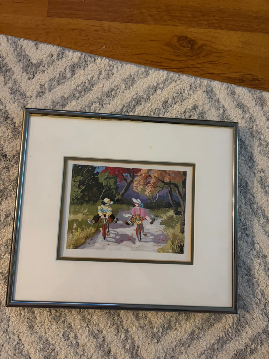 Pauline T. Paquin Art Card - Two Kids on Bikes - photo 2
