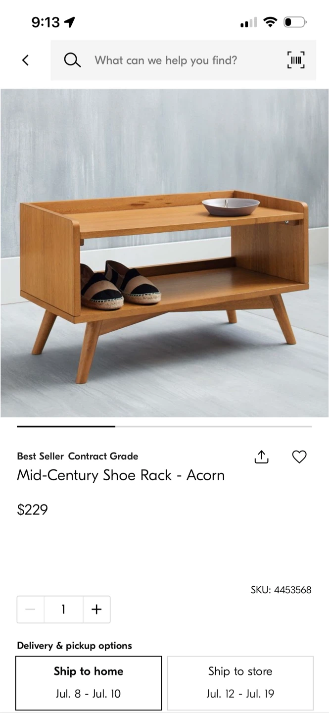 Mid-Century Shoe Rack - Acorn - photo 2