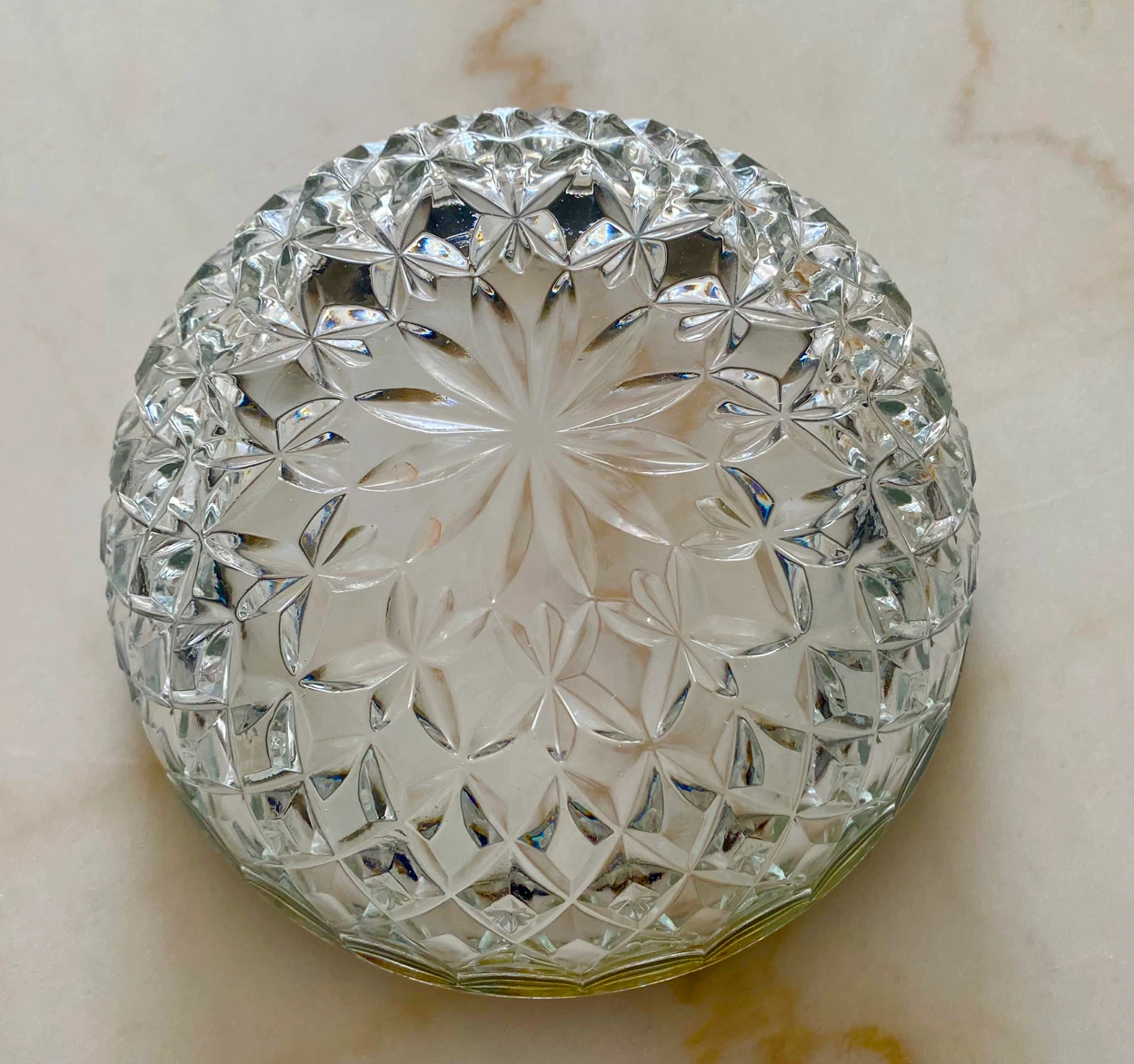 Glass Serving Bowl with Silver Rim - photo 2