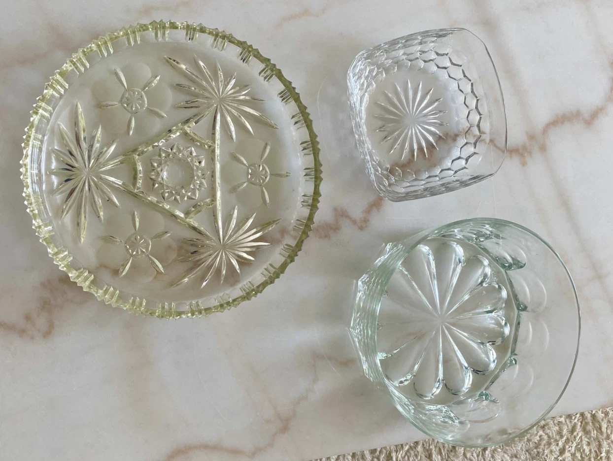 Set of 3 Vintage Glass Bowls