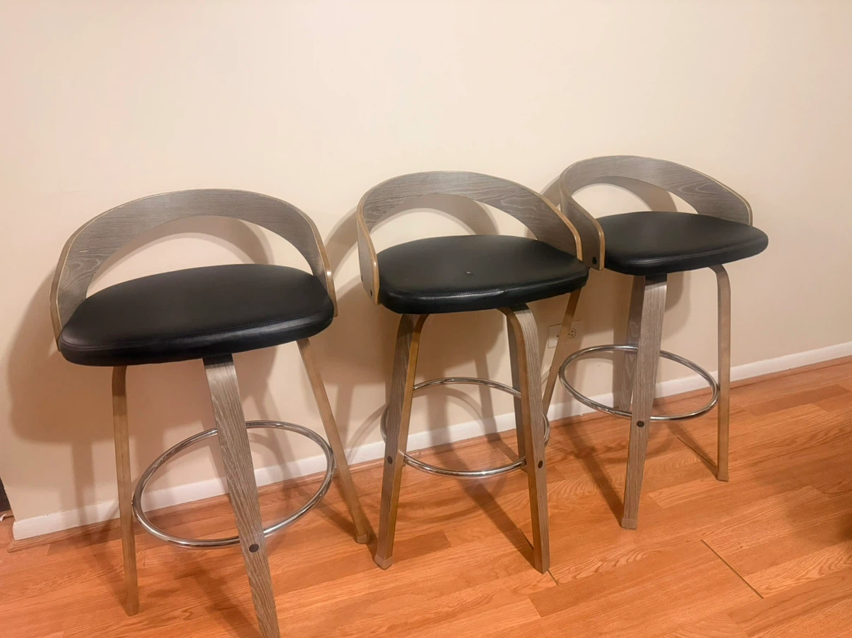 Set of 3 Swivel Bar Stools - photo 3