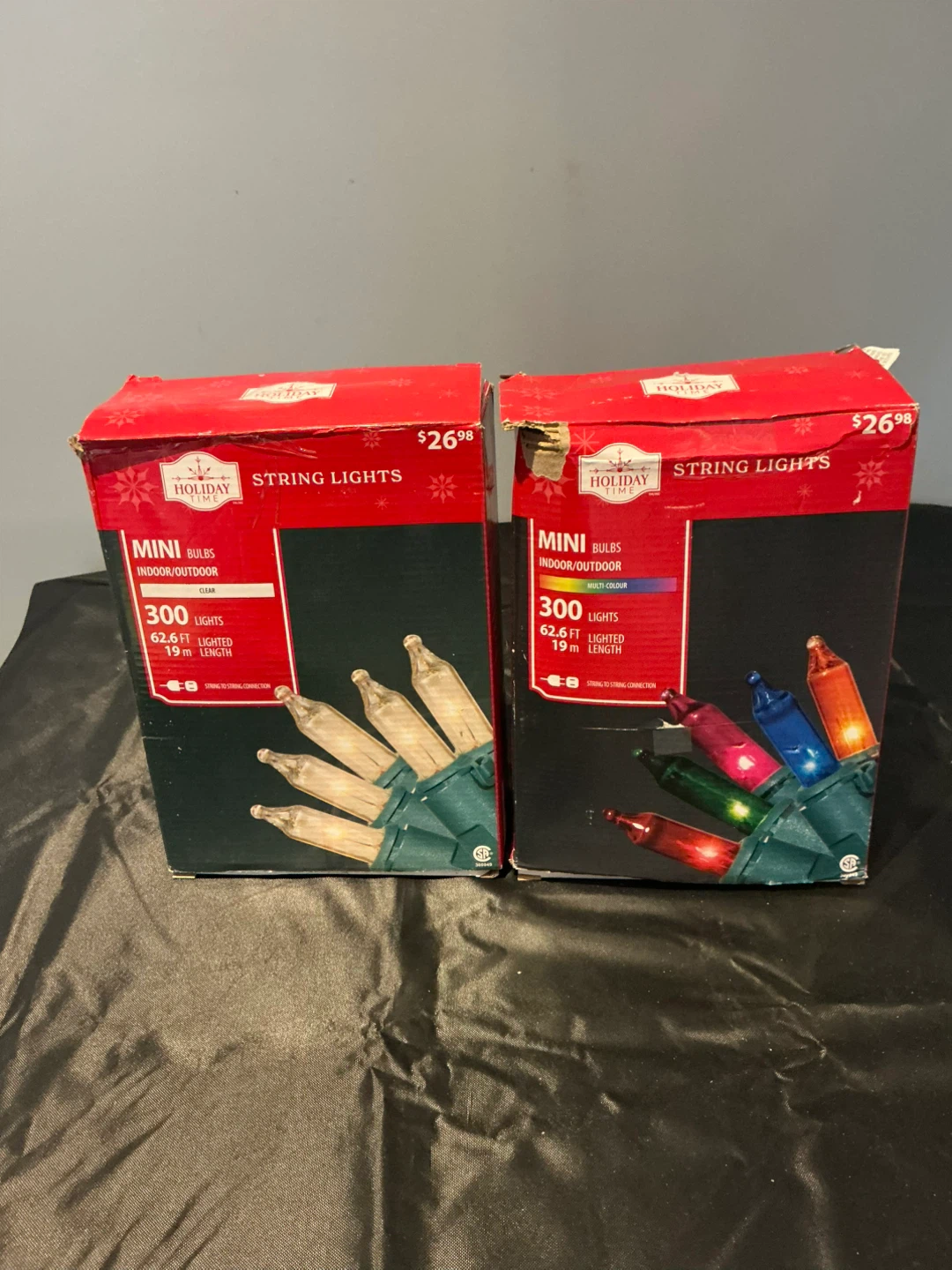 Holiday Time 300 Count Mini String Lights (Clear & Multi-Colour)