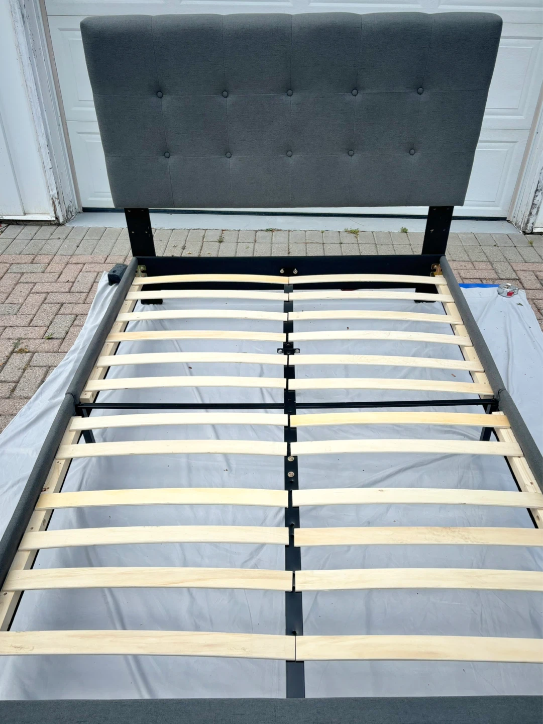 Full size Bed Frame with Headboard and slats - photo 3