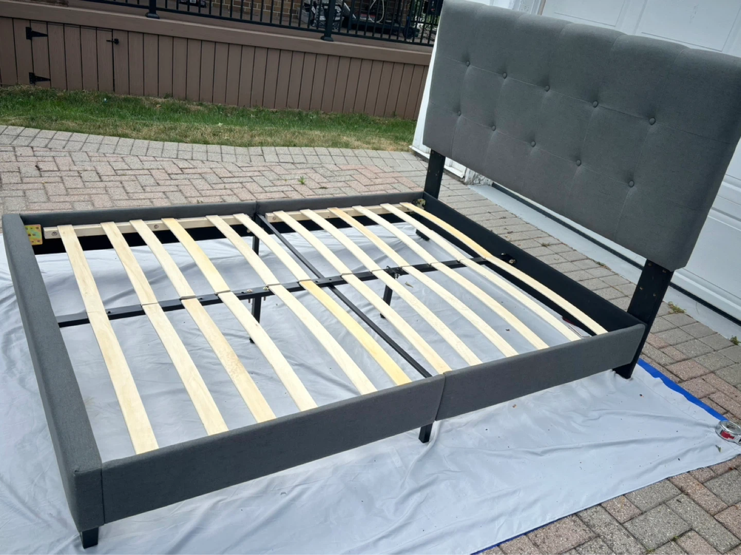Full size Bed Frame with Headboard and slats - photo 4