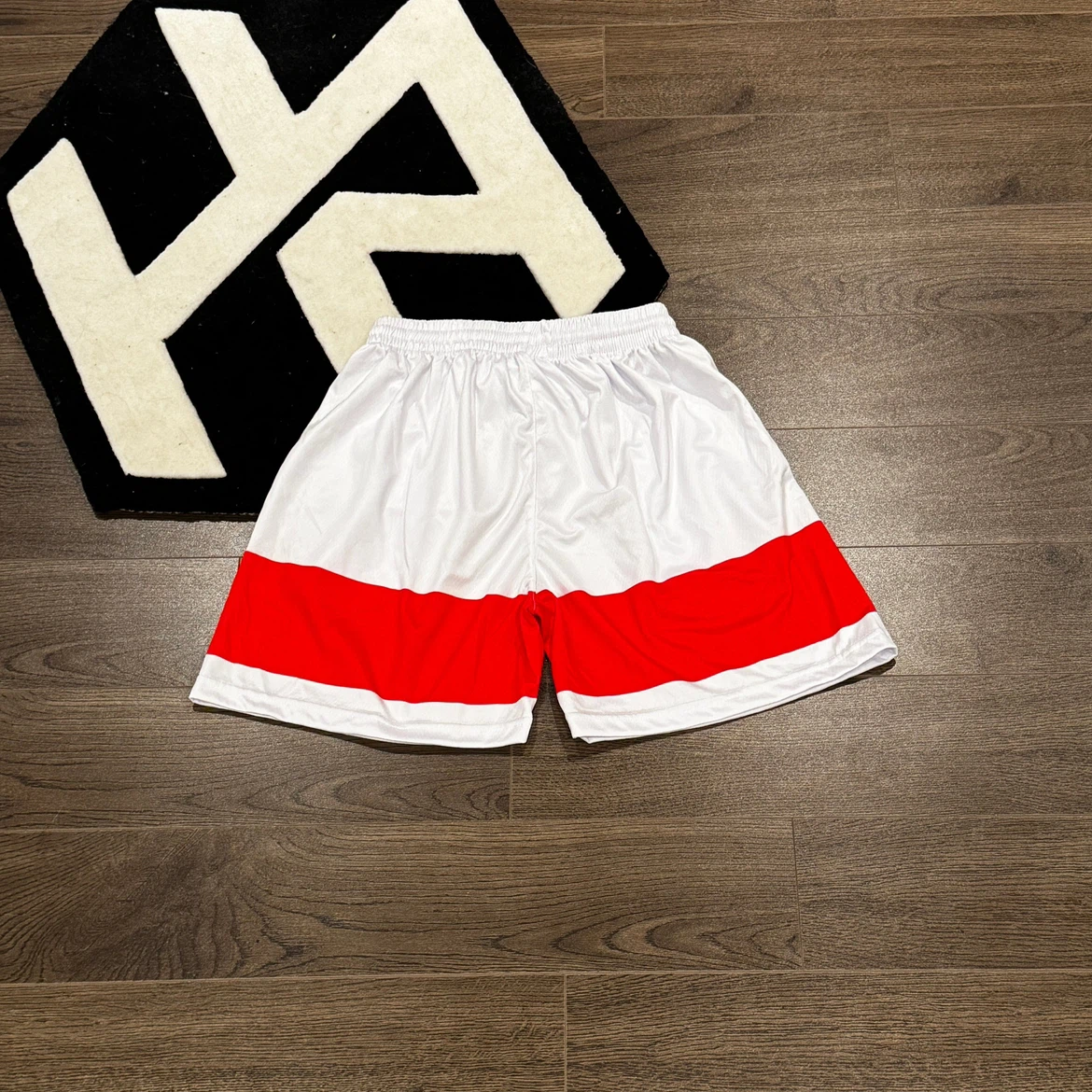 EYBL Basketball Shorts White/Red - photo 2
