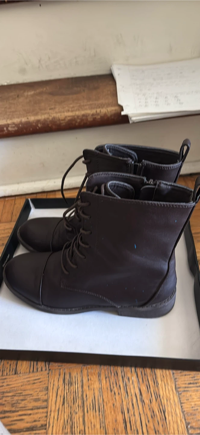 Brown Lace-Up Combat Boots - photo 2