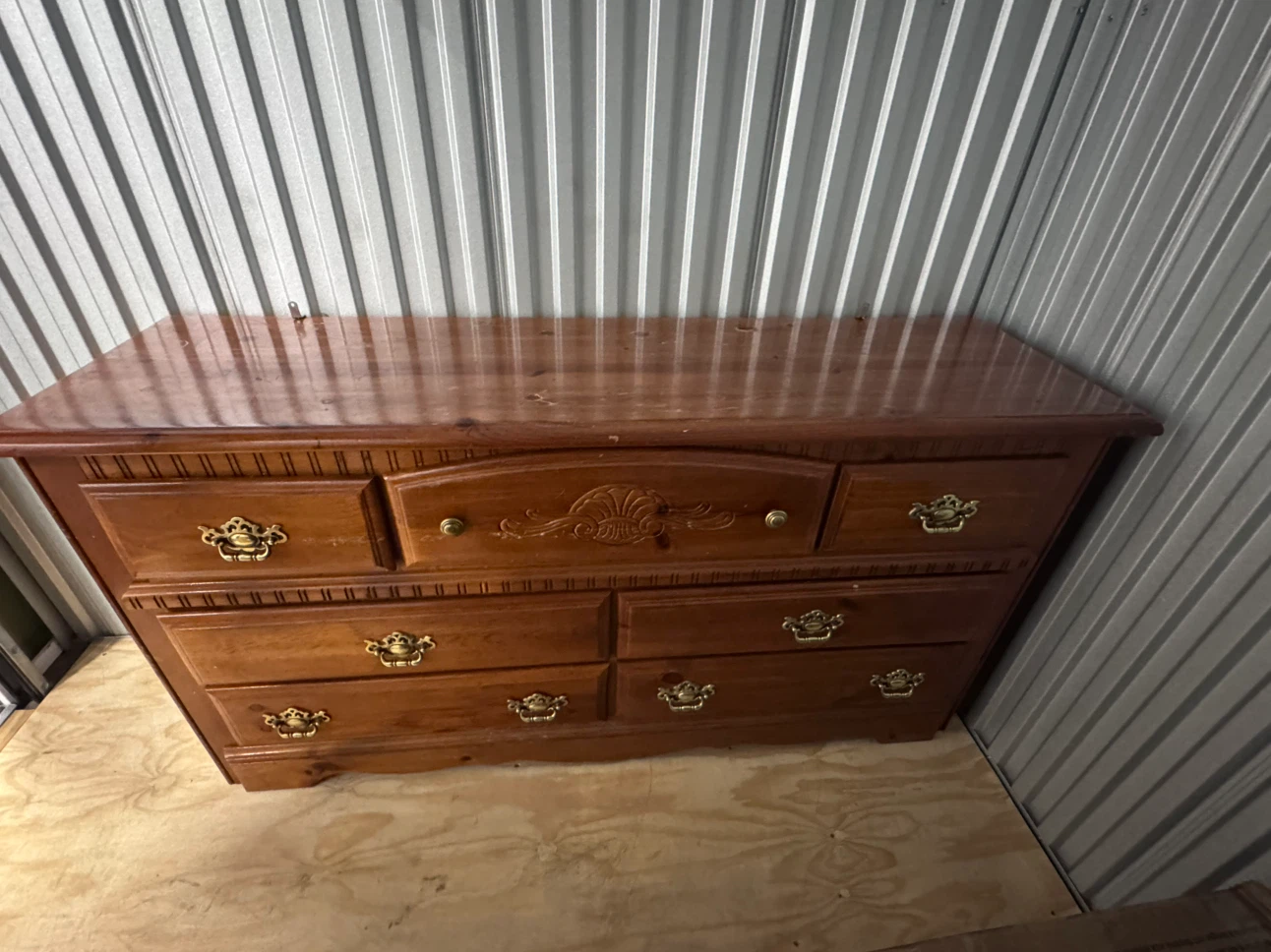 Wooden Dresser with Mirror