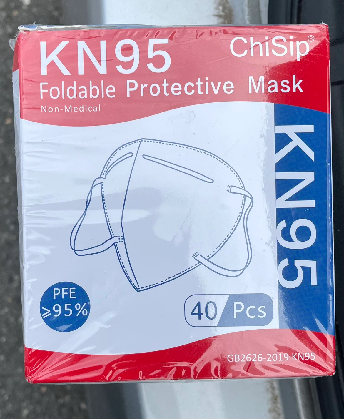 ChiSip KN95 Foldable Protective Masks - 40 Pcs