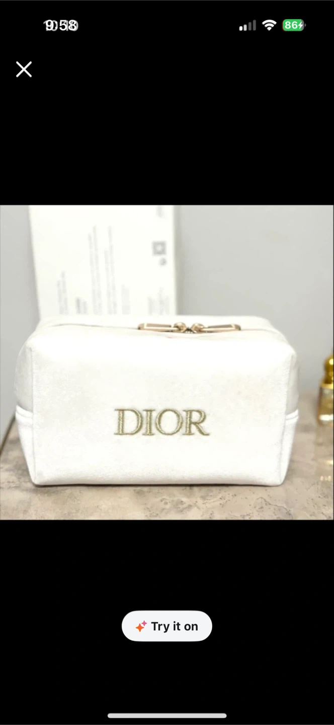 Dior White Cosmetic Bag