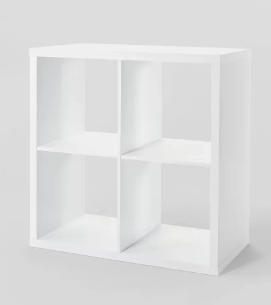 white 4-cube storage shelf - photo 2