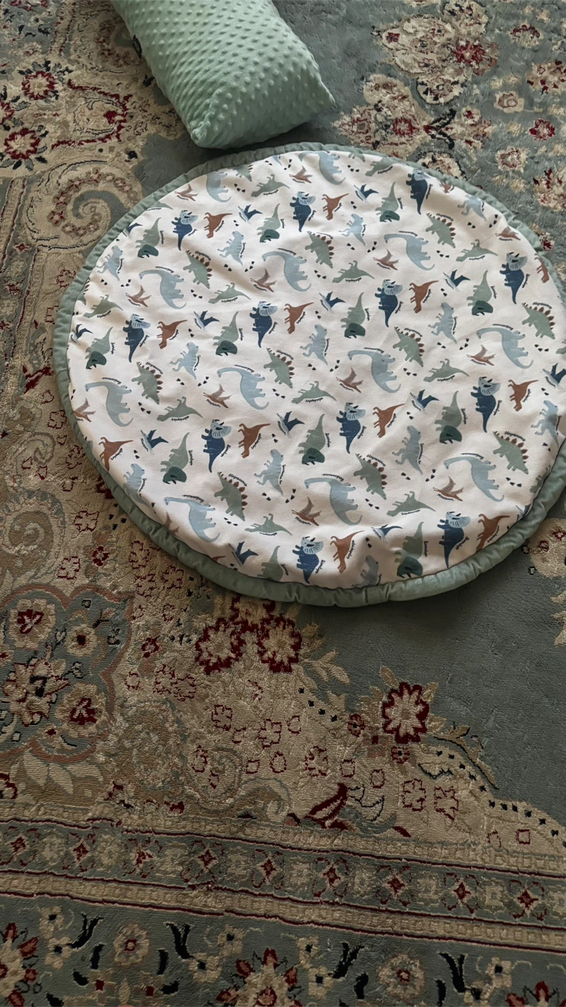 Light green  Minky Nursing Pillow & Dino Play Mat Set